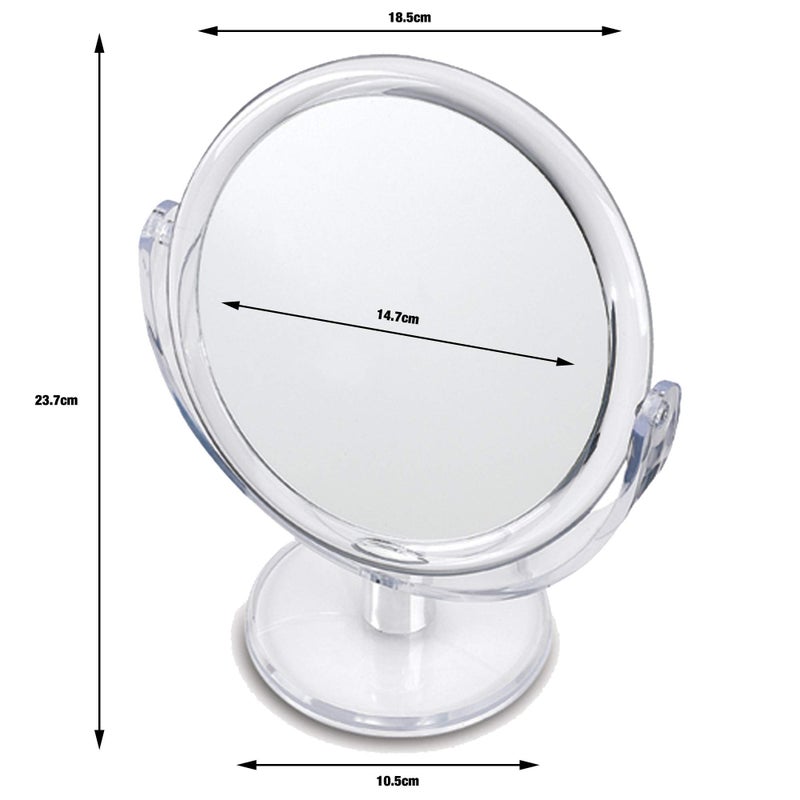 Danielle Creations 6.75-Inch Double Sided Vanity Makeup Mirror With Ultra Vue Glass  12X Magnfication  Clear Acrylic - Image 3