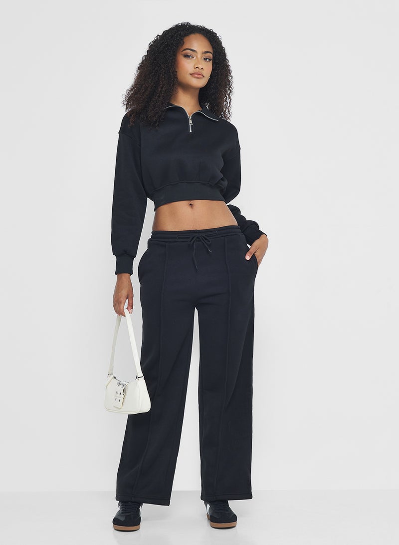 جينجر طقم سويت شيرت وبنطلون رياضي بسحاب نصي كبير - Image 5