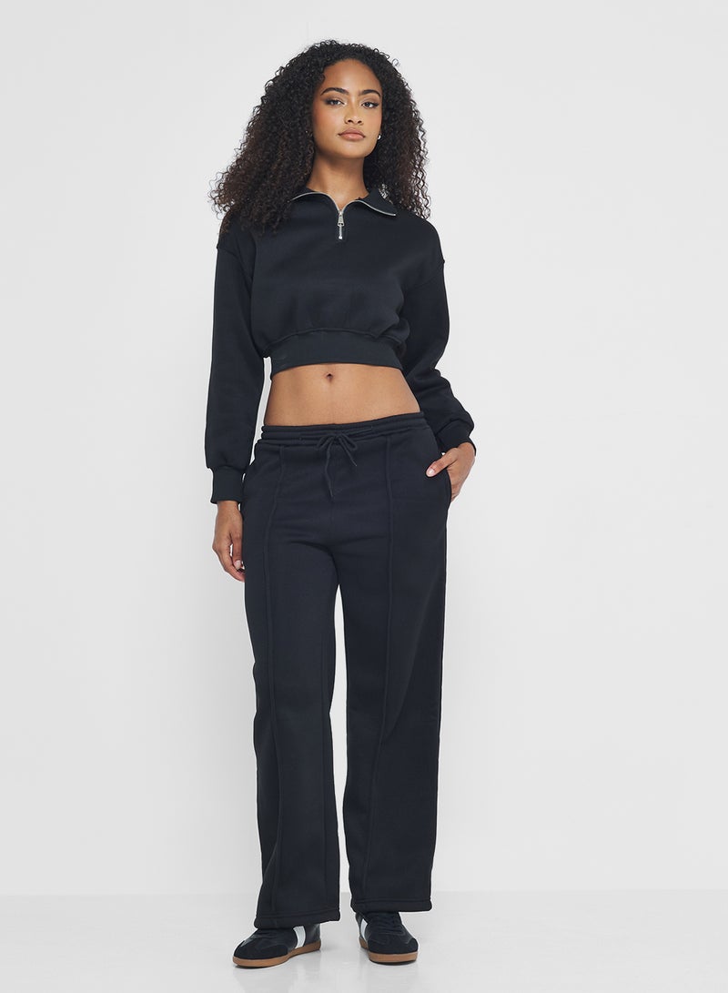 جينجر طقم سويت شيرت وبنطلون رياضي بسحاب نصي كبير - Image 1