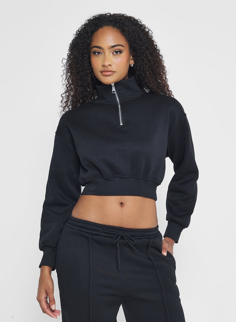 جينجر طقم سويت شيرت وبنطلون رياضي بسحاب نصي كبير - Image 3