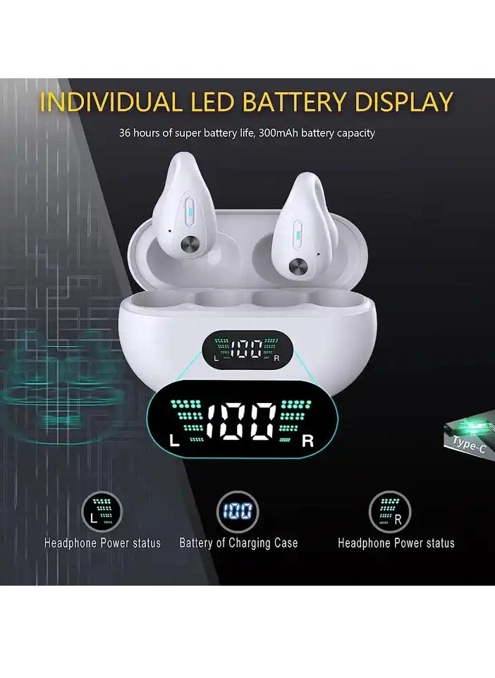 Furtey Wireless Ear Clip Headphones Bluetooth Open Ear Sport Earbuds with Hooks Painless Running Earring Earphone  - Image 3