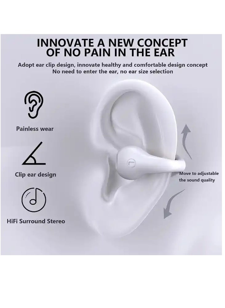 Furtey Wireless Ear Clip Headphones Bluetooth Open Ear Sport Earbuds with Hooks Painless Running Earring Earphone  - Image 5