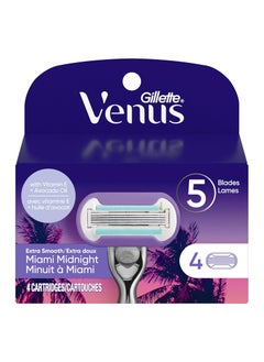 Gillette Gillette Venus Miami Midnight Extra Smooth Women's Razor Blade Refills, 4 Refills  - Image 1
