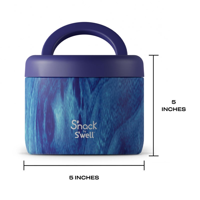 S'well S'nack by S'well Stainless Steel Food Container, 24 Oz, Azure Forest, Double-Layered Insulated Bowls, BPA-Free - Image 4