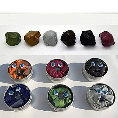 GracesDawn 6 Set Magnetic Putty Slime Super Stress Reliever Infused with Iron Relaxing Fun A Set of A Set of 6 Boxes 6 ColorsGoldredGreenGrayNavy BlueBlackMauve Once to Meet All - Image 1