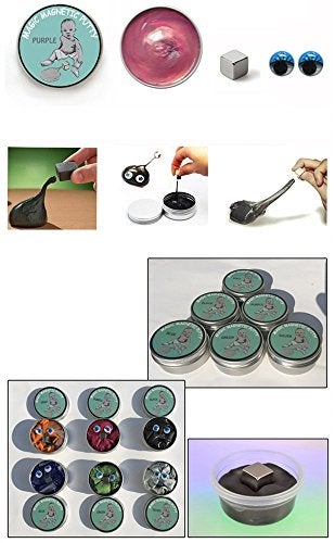 GracesDawn 6 Set Magnetic Putty Slime Super Stress Reliever Infused with Iron Relaxing Fun A Set of A Set of 6 Boxes 6 ColorsGoldredGreenGrayNavy BlueBlackMauve Once to Meet All - Image 5