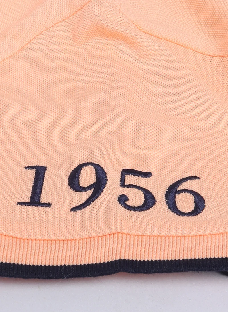 victor and jane Victor & Jane Senior Boys' Polo T-Shirt – Orange colour with Embroidered Label Detail
