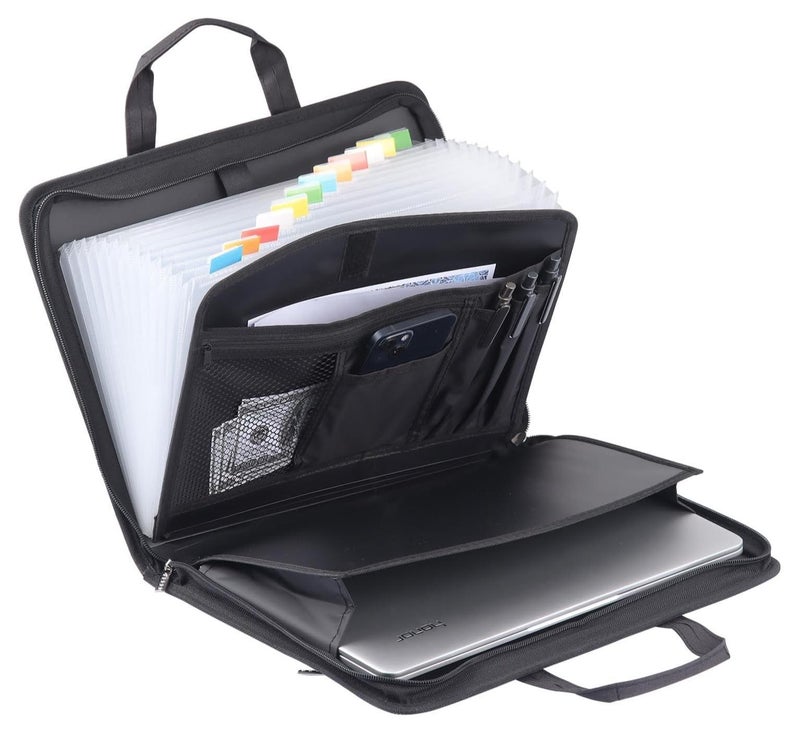 Joyelink Accordion File Organizer, 13 Pocket Important Document Organizer Expanding File Folder with Zipper & Labels Multi-Pockets Paper Organizer Folder for Letter, A4, Receipts Securely Organize Documents - Image 1