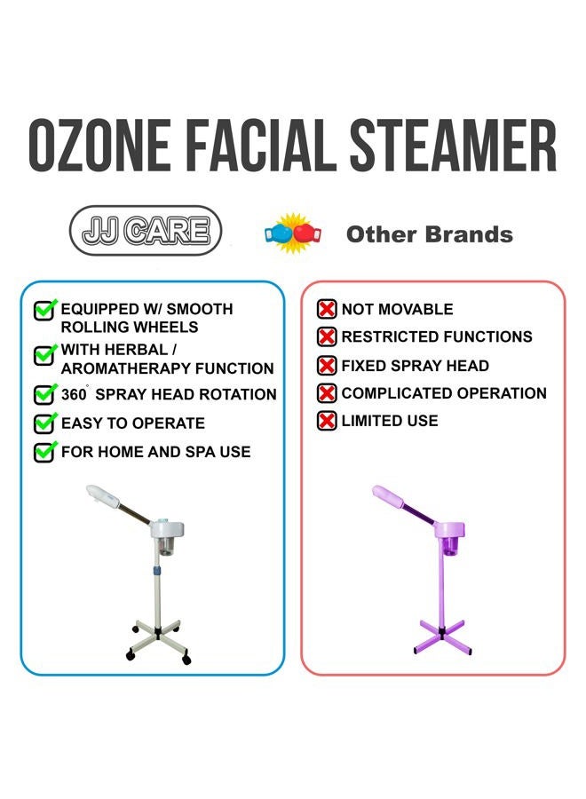 JJ CARE [UPGRADED] Ozone Facial Steamer, Spa Facial Steamer w/Herbal & Aromatherapy, Professional Spa Salon Face Steamer, Hot Mist Facial Vaporizer for Deep Cleansing Skin Care & Esthetician Supplies - Image 2