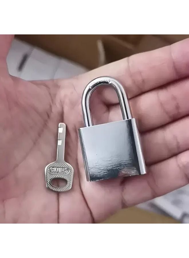 Heavy Duty Stainless Steel Padlock With Keys Silvery Color For Dormitory Warehouse Iron Gate - Image 1