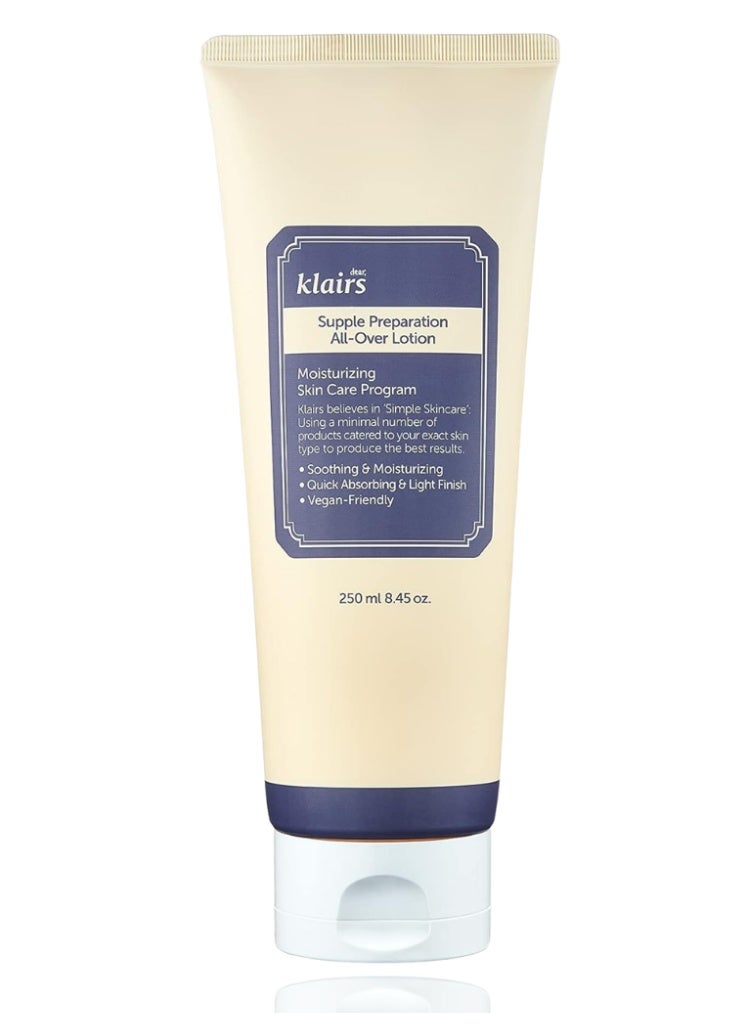 Klairs Dryness & Dehydrated Skin Relief – Klairs Supple Preparation All-Over Lotion 250ml | Lightweight Full-Body Hydration - Image 1