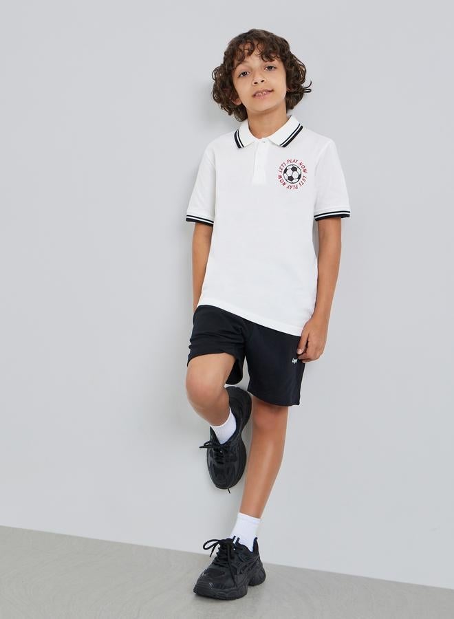 Styli Boys Off White Printed Polo T-Shirt - Image 4