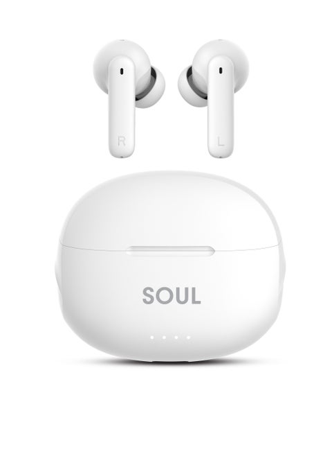 Xcell Soul17 Noise Cancelling Earbuds with ENC | Ultra-Compact Design, Premium Sound | 6Hr Playtime + 20Hr Case Backup | TWS with Touch Controls for iOS/Android | Feather light - White