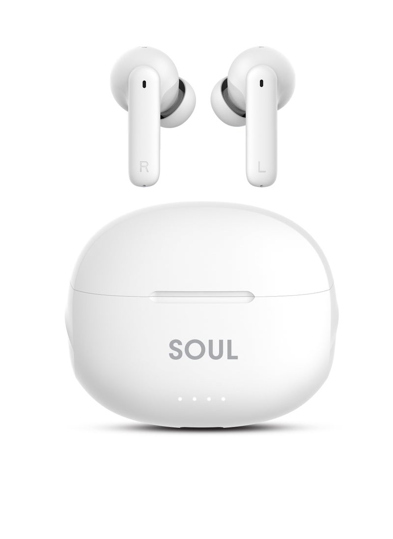 Xcell - Xcell Soul17 Noise Cancelling Earbuds with ENC | Ultra-Compact Design, Premium Sound | 6Hr Playtime + 20Hr Case Backup | TWS with Touch Controls for iOS/Android | Feather light - White - Image 1