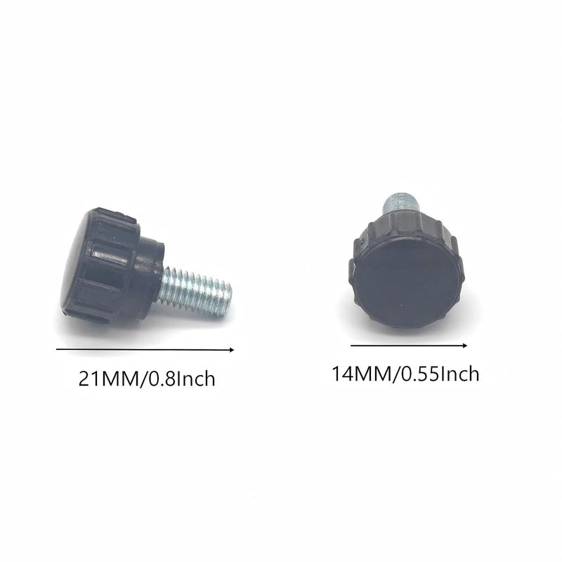 Alamic 10 Pieces M5 x 10 mm Carbon Steel Threaded Knurled Thumbscrew Black Round Clamping Screws Grip Knobs Thumb Screw for Machinery Latche (10, M5*10mm) - Image 2