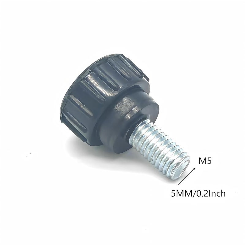 Alamic 10 Pieces M5 x 10 mm Carbon Steel Threaded Knurled Thumbscrew Black Round Clamping Screws Grip Knobs Thumb Screw for Machinery Latche (10, M5*10mm) - Image 3
