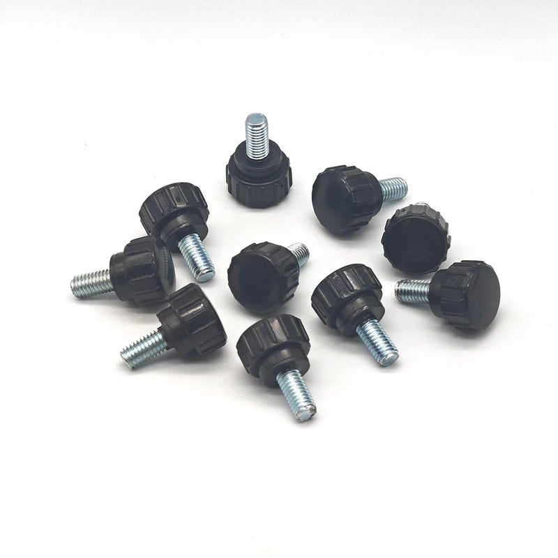 Alamic 10 Pieces M5 x 10 mm Carbon Steel Threaded Knurled Thumbscrew Black Round Clamping Screws Grip Knobs Thumb Screw for Machinery Latche (10, M5*10mm) - Image 5