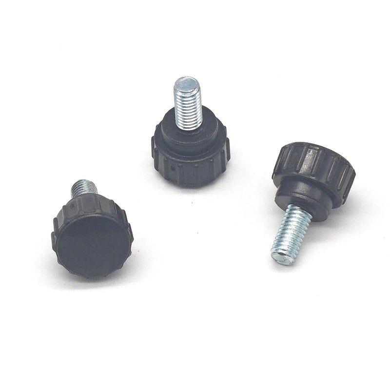 Alamic 10 Pieces M5 x 10 mm Carbon Steel Threaded Knurled Thumbscrew Black Round Clamping Screws Grip Knobs Thumb Screw for Machinery Latche (10, M5*10mm) - Image 4
