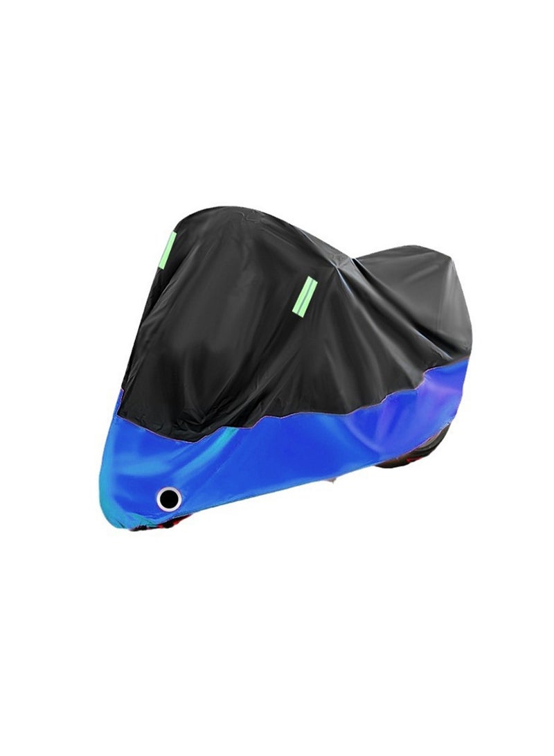 Generic Black Blue L Bicycle Cover, Outdoor Waterproof Bicycle Cover Oxford Cloth Rainproof Sunscreen Anti-Uv Dustproof Windproof Motorcycle Cover Suitable For Mountain Road Electric Bicycles  - Image 1