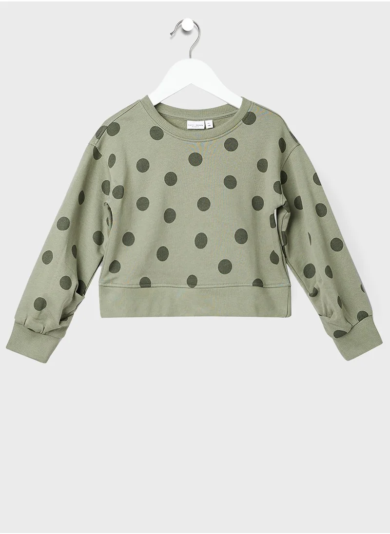 NAME IT Kids Polka Dot Long Sleeve Sweatshirt