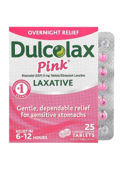 DULCOLAX Dulcolax, Pink Laxative, 5 mg, 25 Comfort Coated Tablets  - Image 1