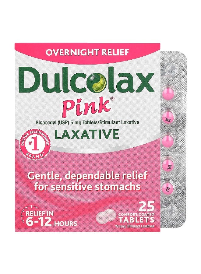 DULCOLAX Dulcolax, Pink Laxative, 5 mg, 25 Comfort Coated Tablets  - Image 1