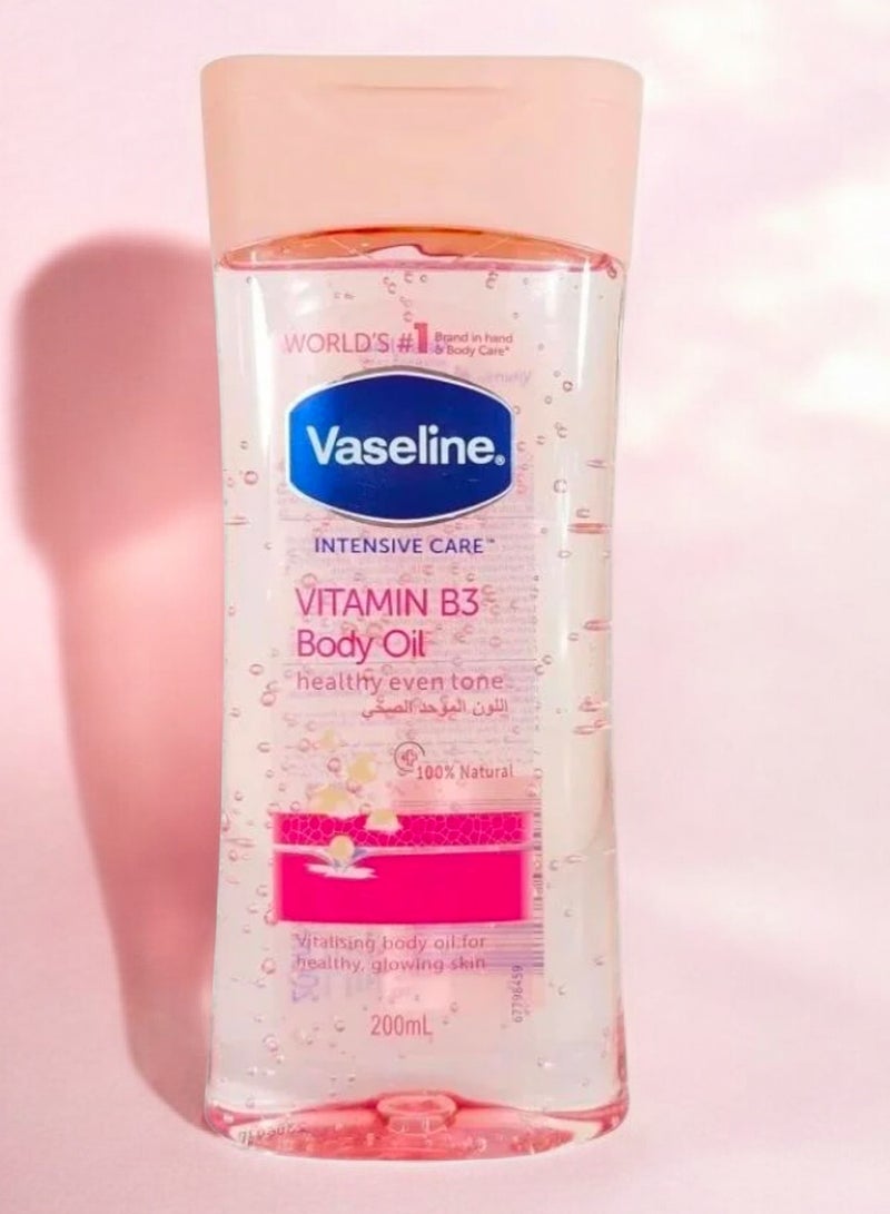 فازلين للعناية المركزة (زيت الجسم بفيتامين ب3) لون بشرة صحي وموحد، طبيعي 100%، 200 مل - Image 1