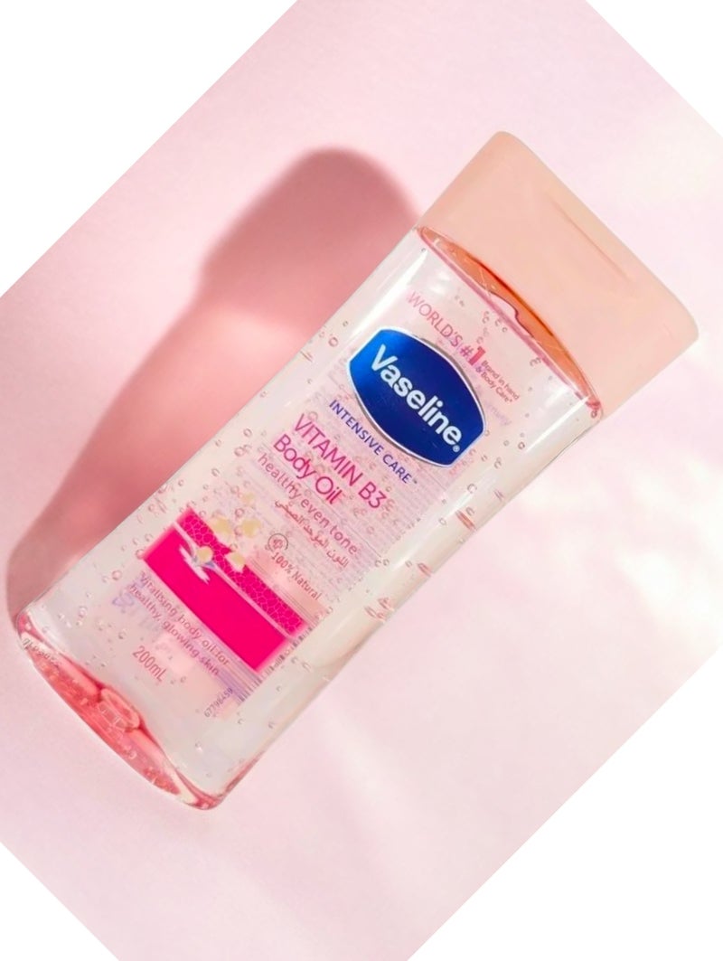 فازلين للعناية المركزة (زيت الجسم بفيتامين ب3) لون بشرة صحي وموحد، طبيعي 100%، 200 مل - Image 3