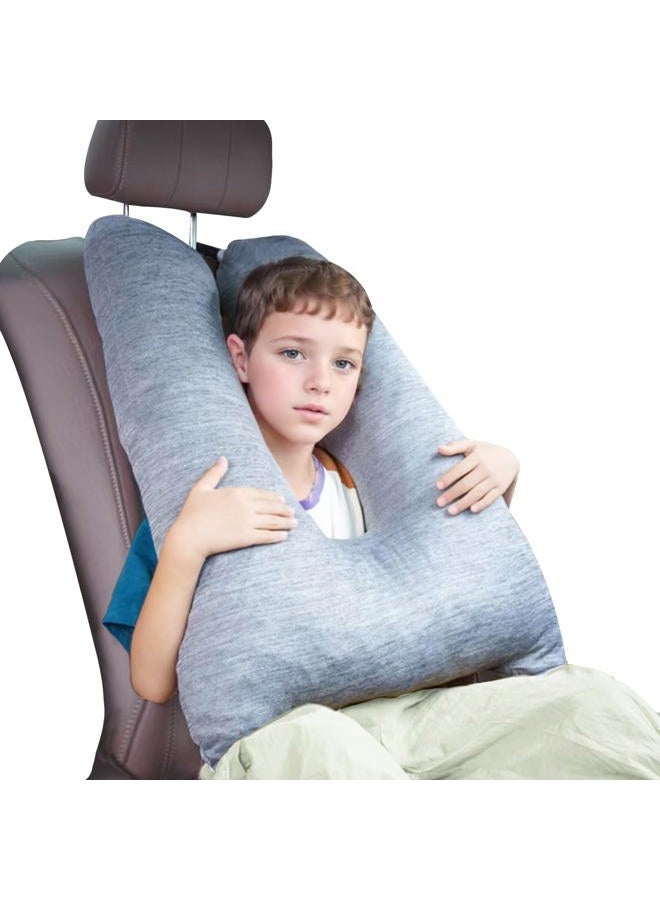 1 MIDDLE ONE Car Pillow for Kids, Memory Foam Cooling Travel Pillow for Car and Adults, Kids Car Pillows for Sleeping on Road Trip, Small Body Pillow for Kid (Cooling Grey) - Image 1