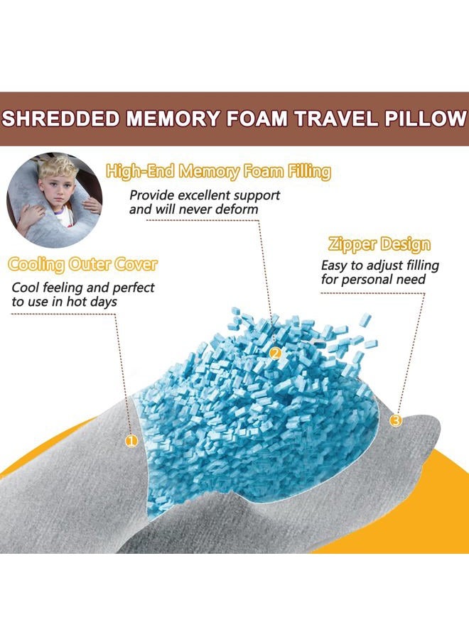 1 MIDDLE ONE Car Pillow for Kids, Memory Foam Cooling Travel Pillow for Car and Adults, Kids Car Pillows for Sleeping on Road Trip, Small Body Pillow for Kid (Cooling Grey) - Image 3
