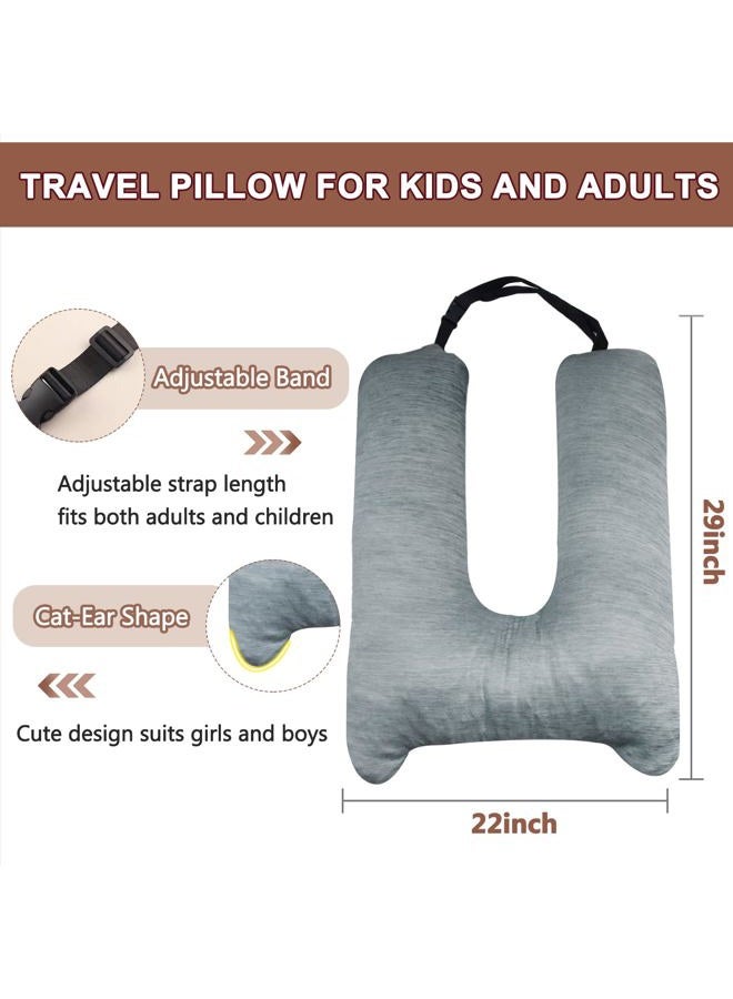 1 MIDDLE ONE Car Pillow for Kids, Memory Foam Cooling Travel Pillow for Car and Adults, Kids Car Pillows for Sleeping on Road Trip, Small Body Pillow for Kid (Cooling Grey) - Image 4
