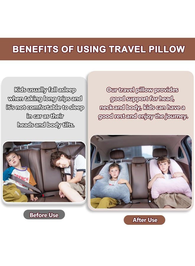 1 MIDDLE ONE Car Pillow for Kids, Memory Foam Cooling Travel Pillow for Car and Adults, Kids Car Pillows for Sleeping on Road Trip, Small Body Pillow for Kid (Cooling Grey) - Image 2