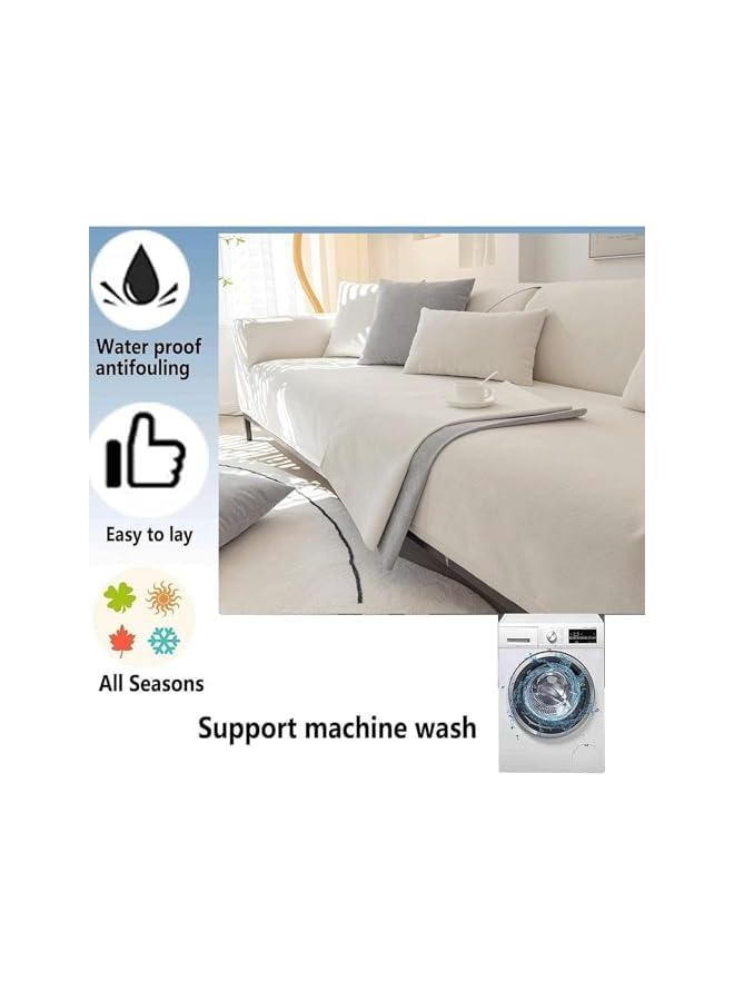 erorex Sofa Slipcovers Soft Chenille Sofa Cover, Waterproof Sofa Sleeve, L Shape Sofa Cover, 1, 2, 3, 4 Seater Sofa Cover, Pets Sofa Protector, Non Slip, Water Wash(رمادي,70 * 210cm) - Image 5