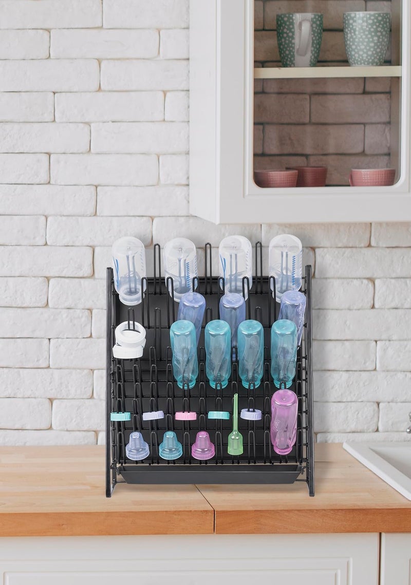 Inevibe Drying Rack for Lab Glassware and Bottles - Laboratory Draining Dryer Stand for Countertop, Space Saving Steel Wire Frame - Station for Baby Feeding Bottle - Image 4