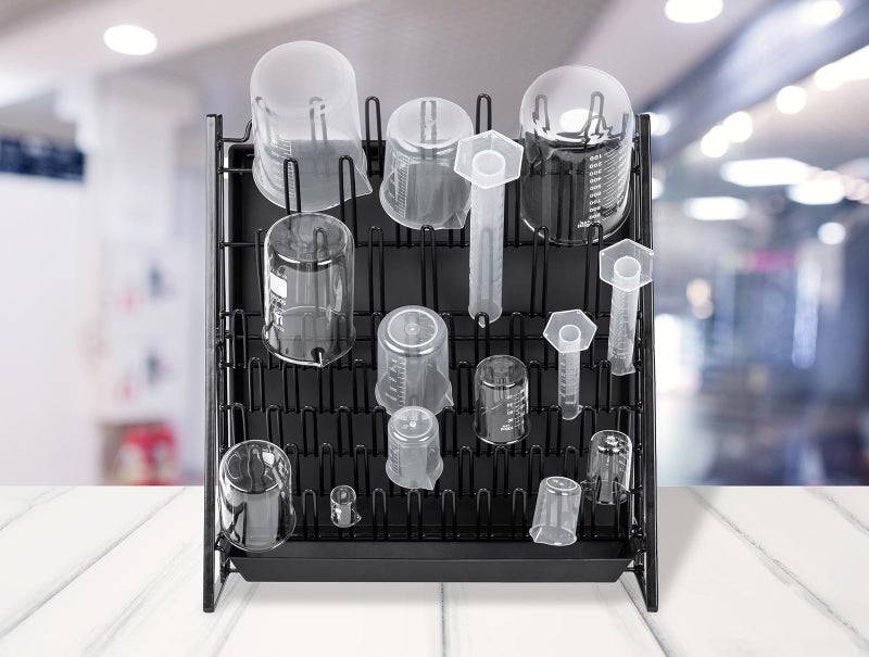 Inevibe Drying Rack for Lab Glassware and Bottles - Laboratory Draining Dryer Stand for Countertop, Space Saving Steel Wire Frame - Station for Baby Feeding Bottle - Image 3