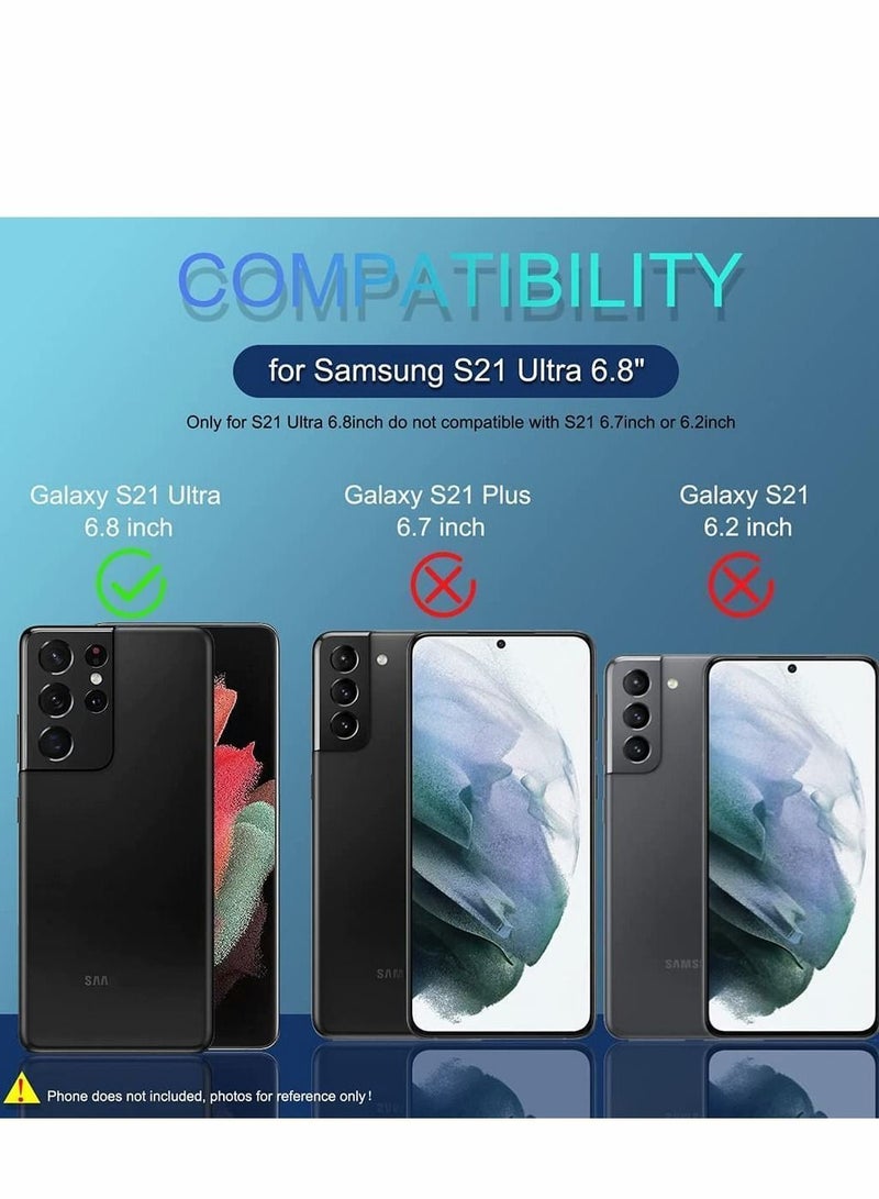 Y&D Case for Samsung Galaxy S21 Ultra 5G with Removable Kickstand Card Holder Slide Camera Cover Ring Stand Magnetic Hybrid Armor Hard Luxury Gray  - Image 3