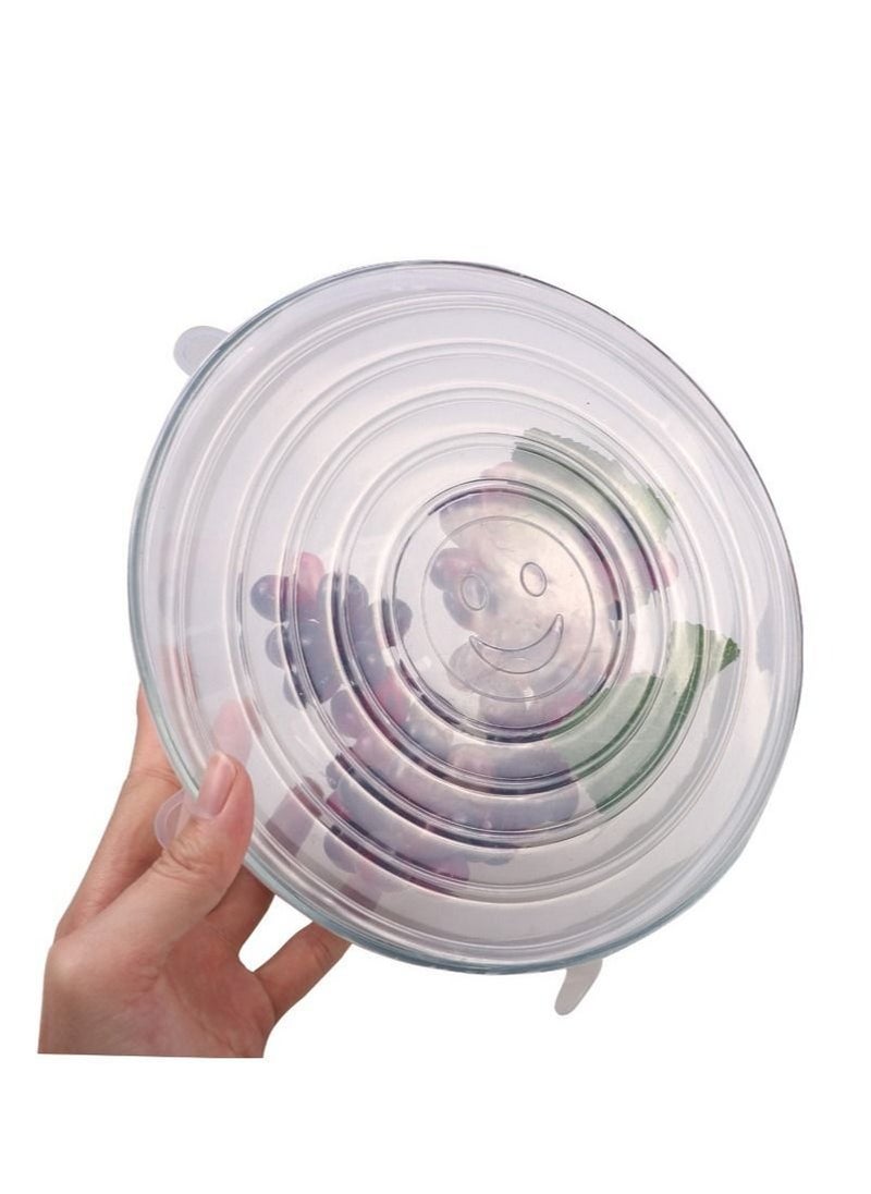 Y&D 6Pcs creative smiley face shape fruit and vegetable cling film cup cover silicone fresh-keeping  - Image 4