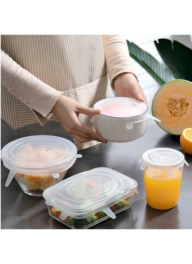 Y&D 6Pcs creative smiley face shape fruit and vegetable cling film cup cover silicone fresh-keeping  - Image 1