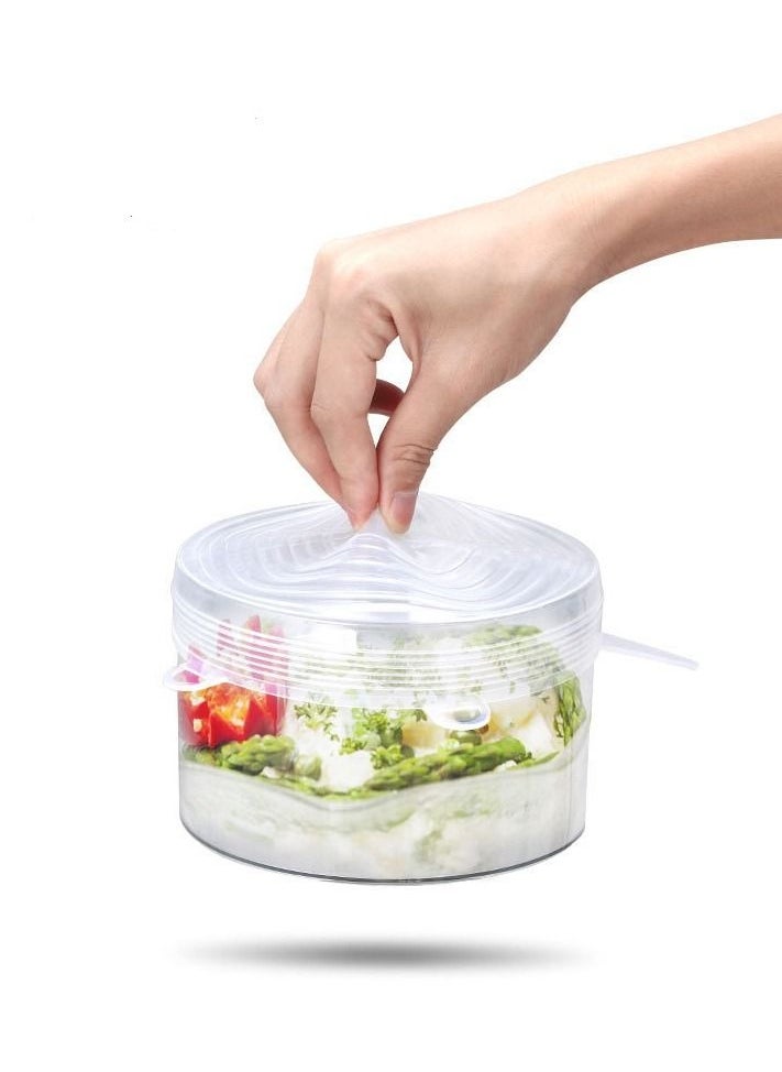 Y&D 6Pcs creative smiley face shape fruit and vegetable cling film cup cover silicone fresh-keeping  - Image 3