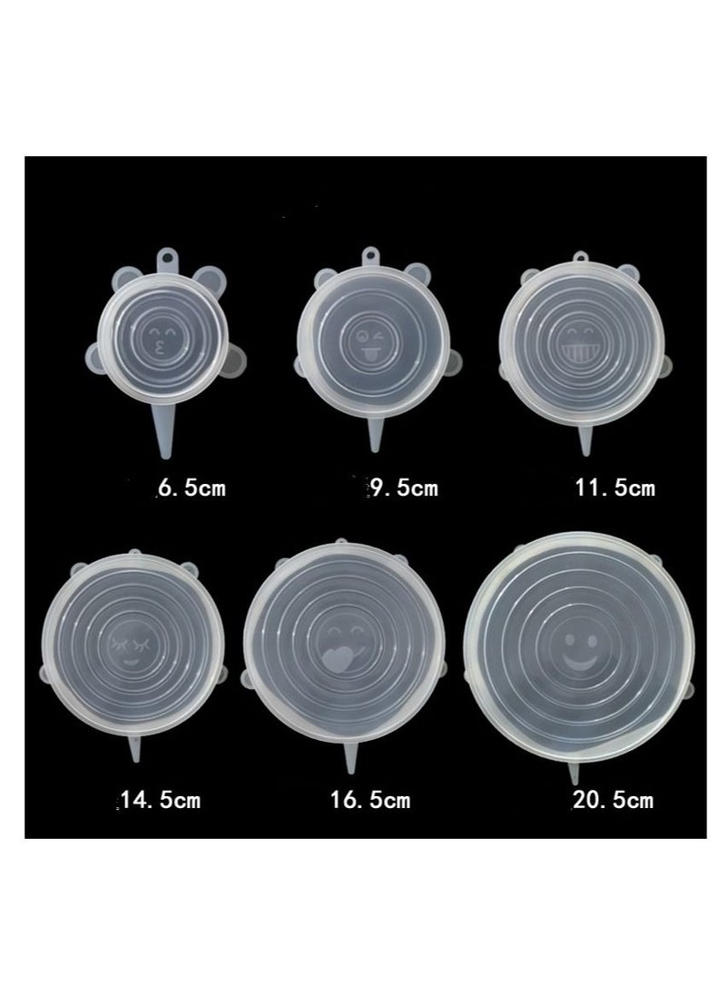 Y&D 6Pcs creative smiley face shape fruit and vegetable cling film cup cover silicone fresh-keeping  - Image 5