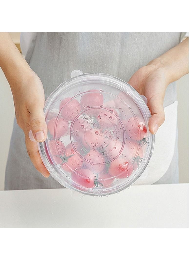 Y&D 6Pcs creative smiley face shape fruit and vegetable cling film cup cover silicone fresh-keeping  - Image 2