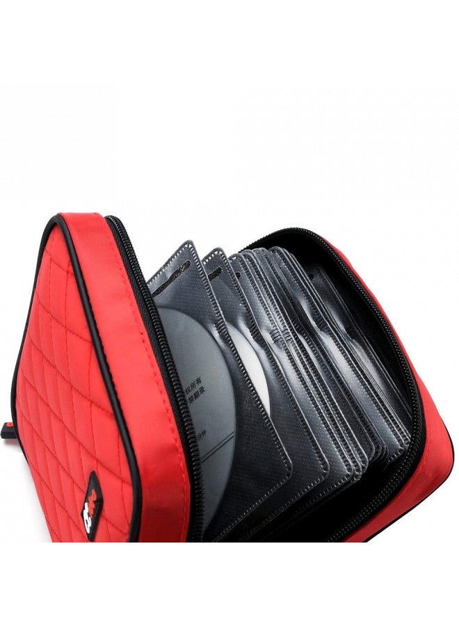 CCidea CCidea 40 Capacity CD/DVD Case Holder Portable Disc Wallet Storage Binder Nylon Cd Bag(Red) Specials - Image 4