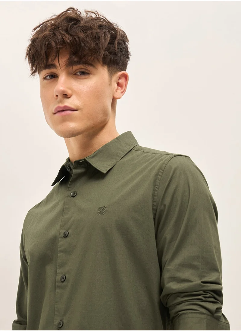 THE BEAR HOUSE The Bear House Cotton Shirt for Men | Slim Fit, Long Sleeve, Casual & Formal Wear | Soft, Breathable Fabric for Office, Everyday, & All-Season Use in Classic & Trendy Colors-TBH-ZALLA-OL_PARENT