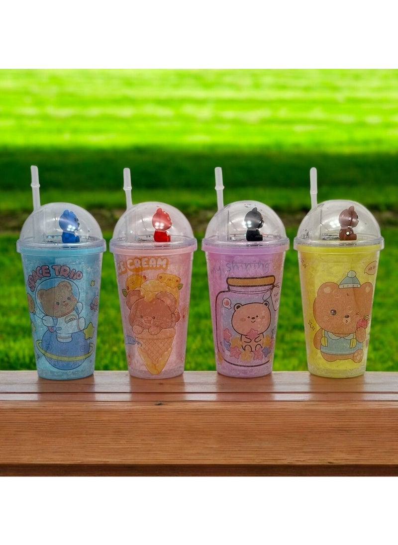 QSHOP - 450ml Cold Drink Tumbler with Airtight Lid - Stylish Design and Vibrant Colors from Qshop - Ideal for Ice Coffee, Smoothies, and Iced Tea - Lightweight and Easy to Carry for Everyday Use - Image 1