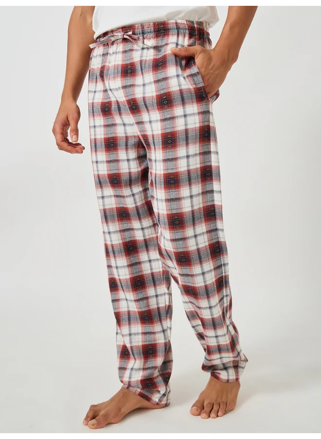 ستايلي Styli Unwind Checked Woven Straight Pyjama with Drawcord