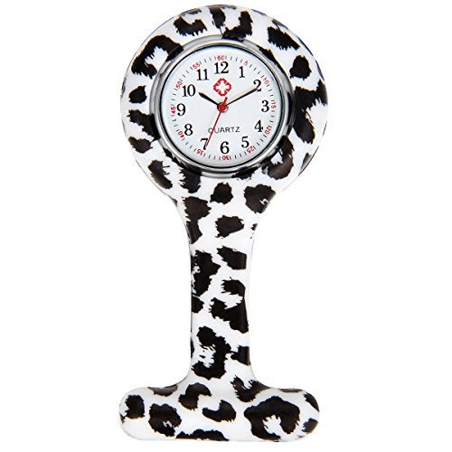 Lancardo Nurse Watch for Women Pin-on Brooch Lapel Hanging Quartz Watch Medical Doctor Badge Paramedic Silicone Jelly Pocket Fob Pocket Watch - Black - Image 1