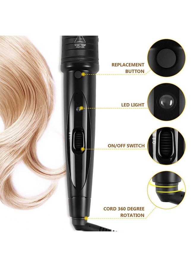 يولو 5 في 1 عصا حديدية مجعدة للشعر مع براميل خزفية قابلة للضبط وقفازات واقية من الحرارة - Image 5