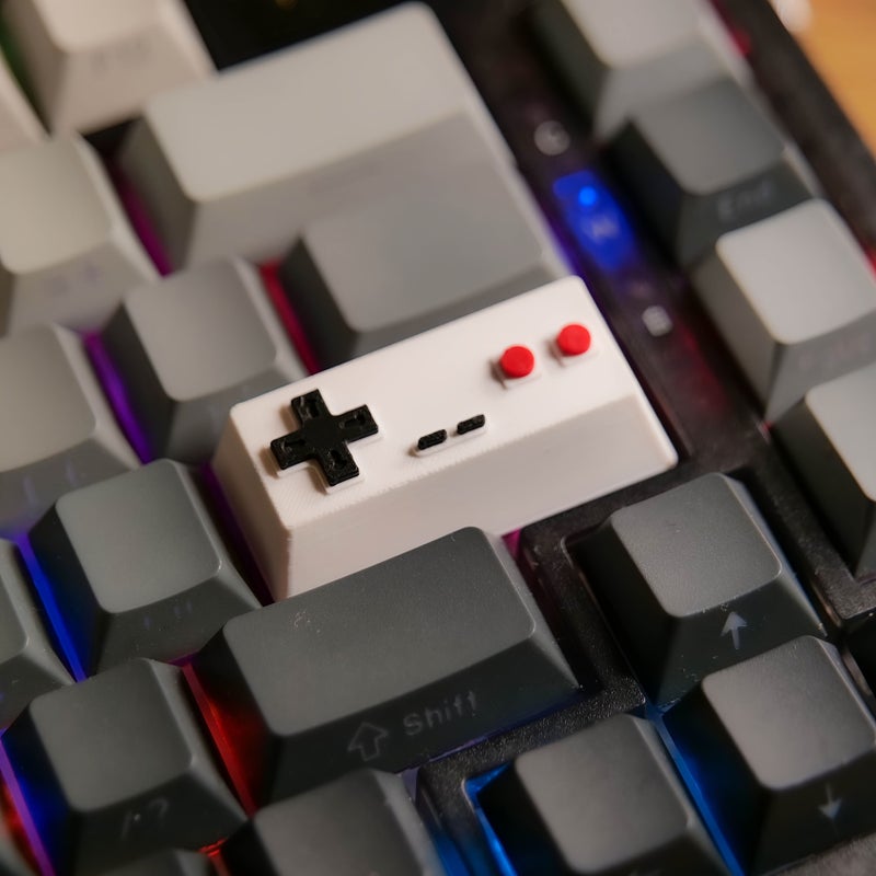 Retro Gamepad Shift Keycap Mechanical Keyboard Artist Design D Durable PLA Classic Console Style With RGB Backlight For Gaming - Image 1