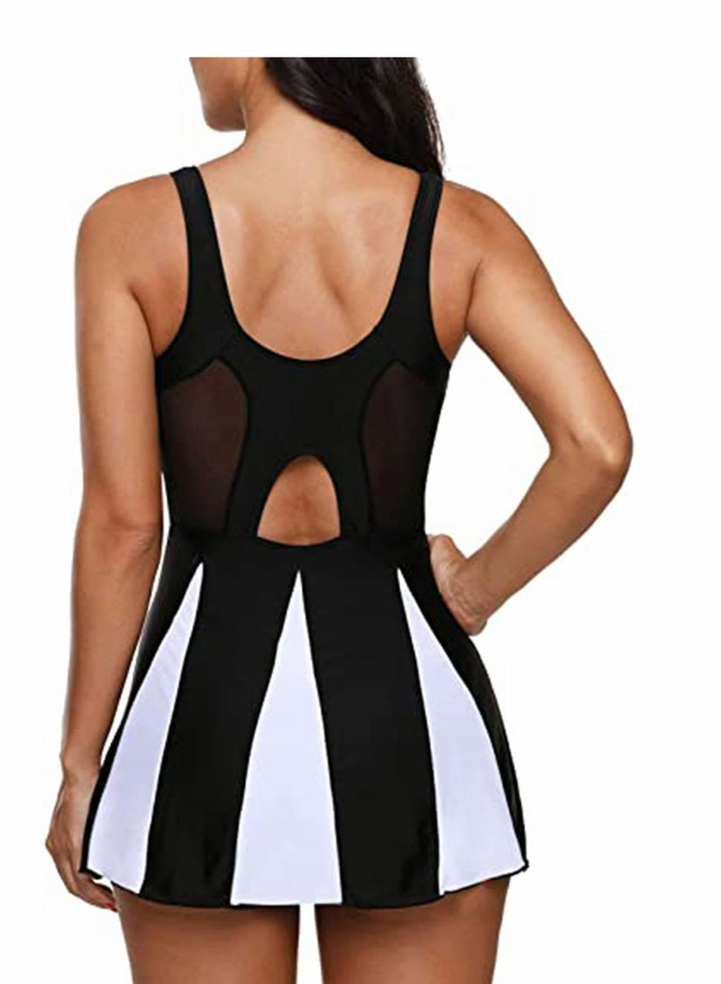 KASTWAVE Womens Swimsuits One Piece Swimdress Tummy Control Swimsuit Plus Size Swimwear One Piece Bathing Suits Swim Dress, L - Image 4