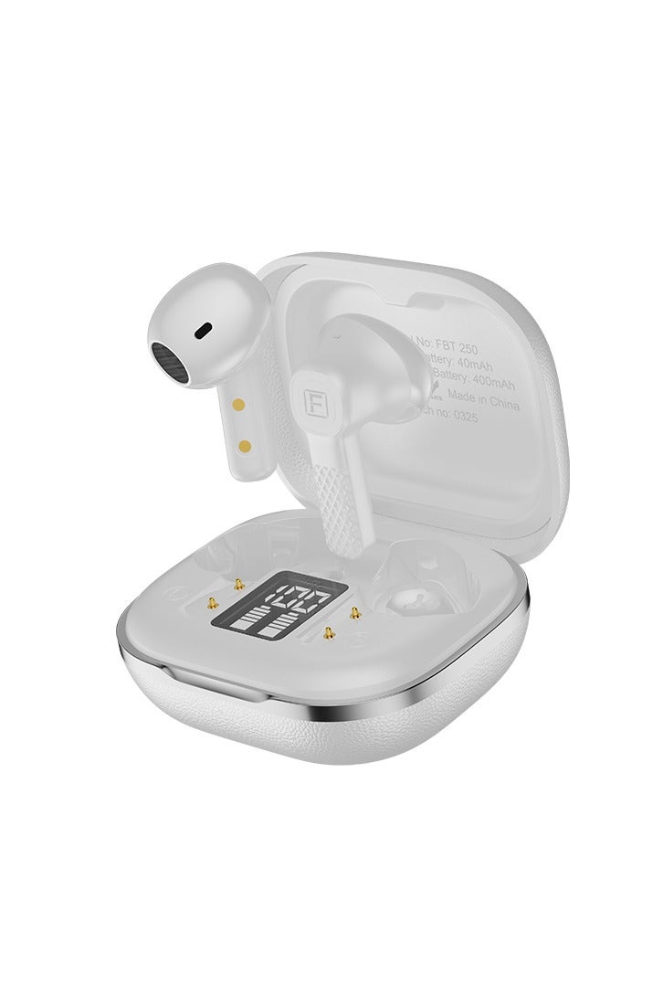Faster TroniX Half In Ear Earbuds Bluetooth 5.4- ENC Technology LED Digital Display Charging Case Bluetooth Earbuds 8H Music Playback 13mm Dynamic Driver Enhanced Bass Type-C Charge- True Wireless Earbuds with Mic for TV Phone PC Laptop Workout Gym Running (Frost White) - Image 1